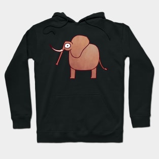 Brown elephant drawing Hoodie